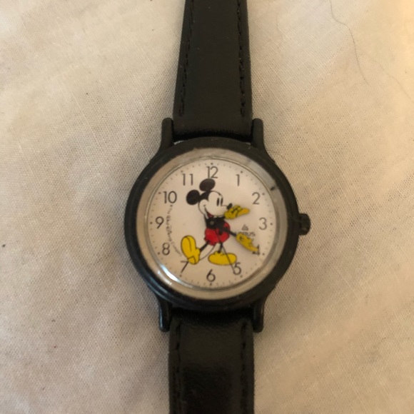 Speidel Accessories - Black Mickey Mouse watch vintage
